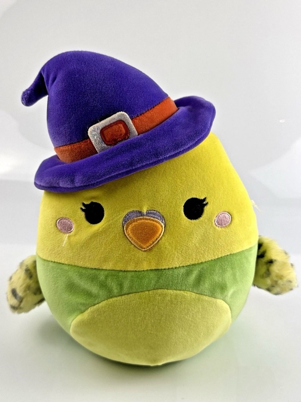8” Nellie Yellow Parakeet Bird Squishmallow Witch New Plush
